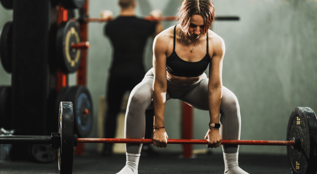 Athlete performing a deadlift from the ground