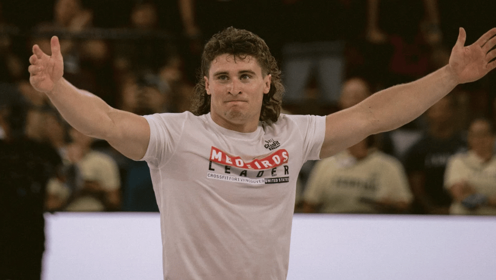 Medeiros celebrates during 2022 CF Games
