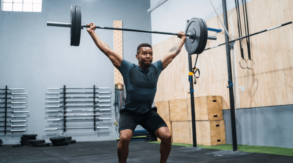 An athlete performs a CrossFit movement