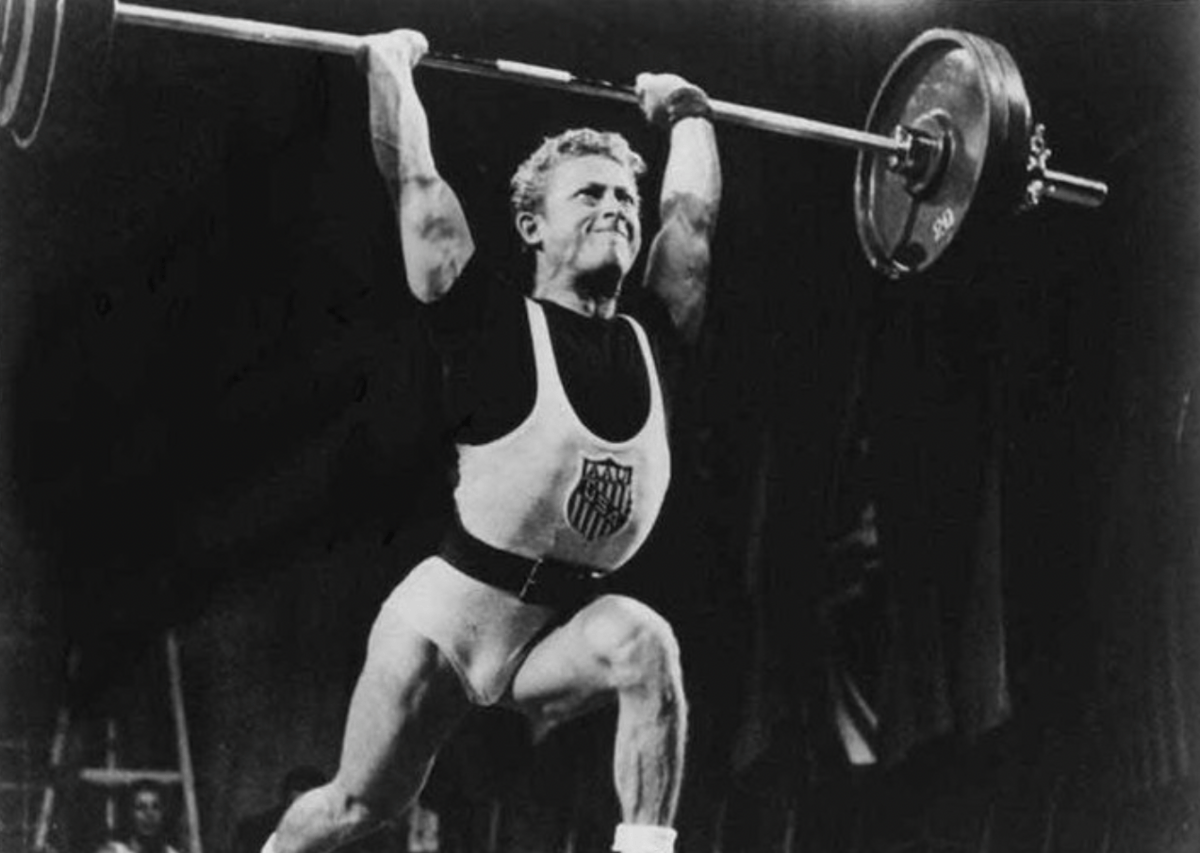 Isaac Berger completing a snatch
