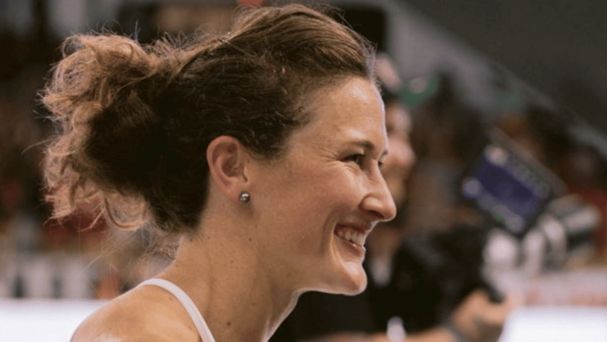Tia-Clair Toomey smiles during the 2022 CrossFit Games