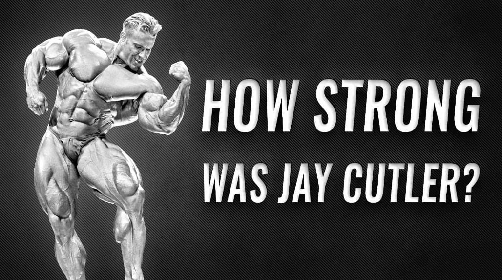 Jay Cutler flexing with a question about his strengthh