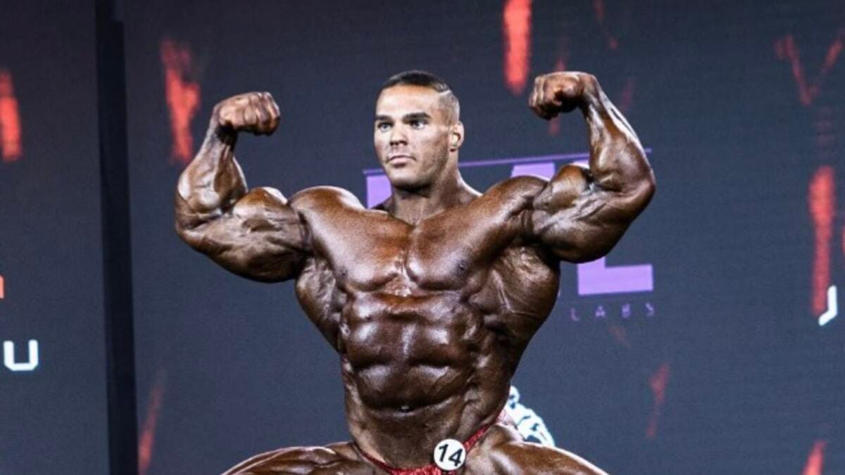 Nick Walker flexing on stage