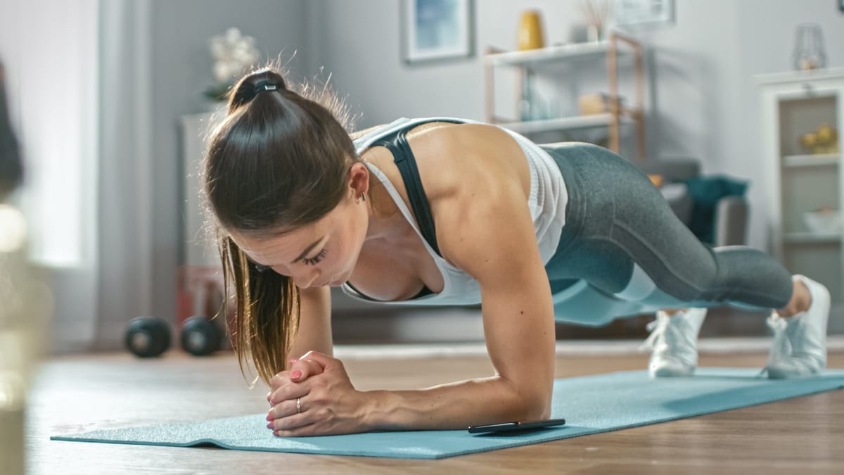 Athlete performing a plank