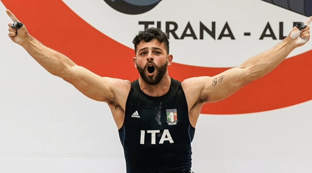 Antonino Pizzolato celebrates a stellar showing at the European Weightlifting Championships