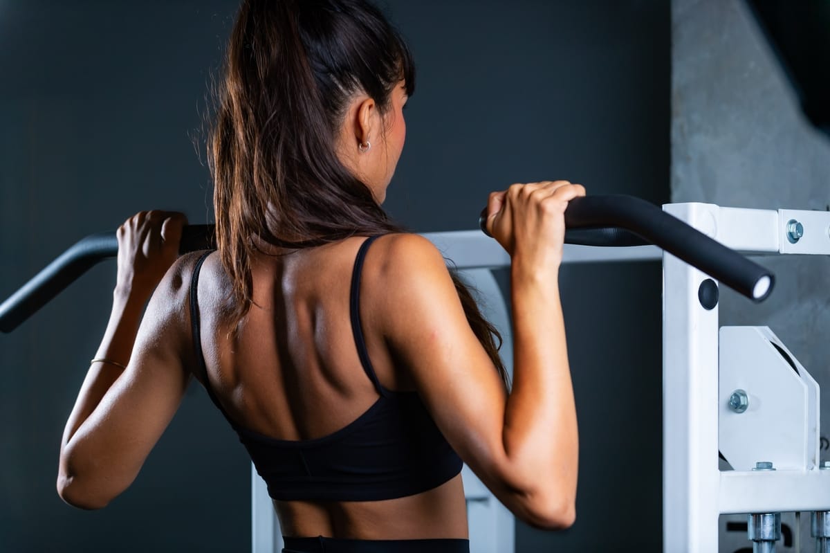 Athlete performing a pull-up