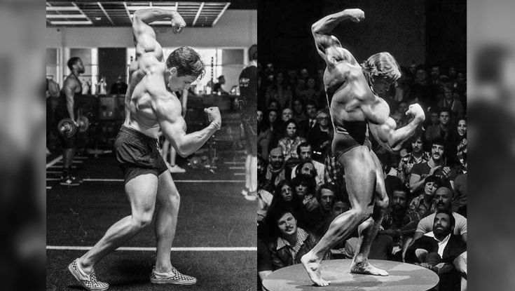 Baena honoring his father's famous pose