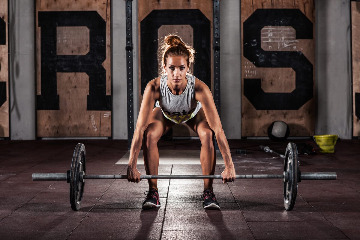 Athlete prepping to deadlift